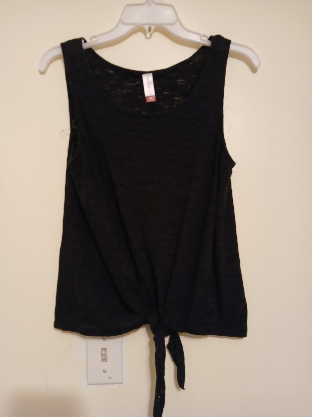 No Boundaries Black Tie-Front Tank Top